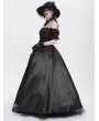 Eva Lady Black Gothic Off-the-Shoulder Beaded Lace Applique Long Party Ball Gown