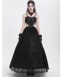 Eva Lady Black Gothic Sexy Hollow Out Beaded Tassel Maxi Party Dress