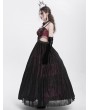 Eva Lady Red and Black Gothic Sexy Hollow Out Beaded Tassel Maxi Party Dress