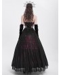 Eva Lady Red and Black Gothic Sexy Hollow Out Beaded Tassel Maxi Party Dress