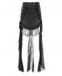 Eva Lady Black Gothic Sexy Lace Applique Tassel High-Low Skirt