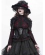 Devil Fashion Black Gothic Retro Ruffled Front Zip Underbust Waistband for Women