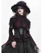 Devil Fashion Black Gothic Retro Ruffled Front Zip Underbust Waistband for Women