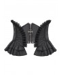 Devil Fashion Black Gothic Retro Ruffled Front Zip Underbust Waistband for Women