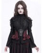 Devil Fashion Red Gothic Retro Ruffled Front Zip Underbust Waistband for Women