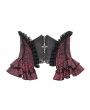 Devil Fashion Red Gothic Retro Ruffled Front Zip Underbust Waistband for Women