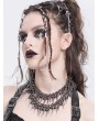 Devil Fashion Silver Gothic Punk Spiked Rivet Double Layered Necklace