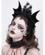 Devil Fashion Black Gothic Bat Wing Rose Feather Beaded Headdress