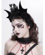 Devil Fashion Black Gothic Bat Wing Rose Feather Beaded Headdress