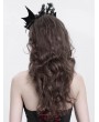 Devil Fashion Black Gothic Bat Wing Rose Feather Beaded Headdress