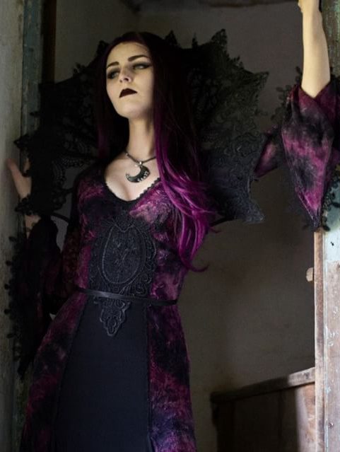 Punk Rave Dark Violet Sexy Gothic Long Va